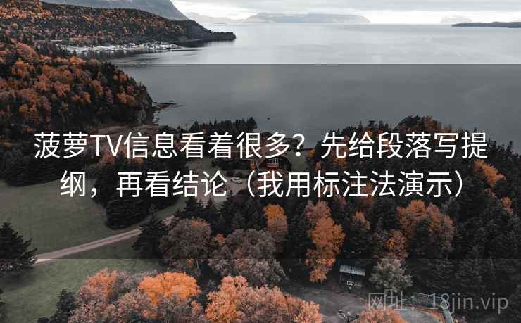 菠萝TV信息看着很多？先给段落写提纲，再看结论（我用标注法演示）